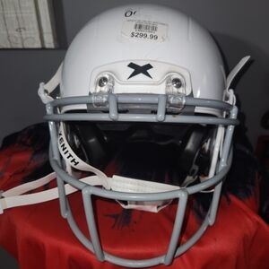 Zenith White Football Helmet with Gray Facemask